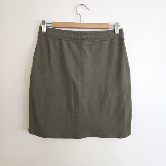 Evereve Sundry Sunday Knit Skirt Size 2 Medium Green Drawstring - Picture 6 of 8